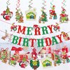 Red And Green Merry Birthday Banner Christmas Birthday Decorations Christmas Theme Birthday Decorations Birthday Christmas Party Decorations for Birthday Christmas Birthday Party Supplies