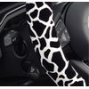 ZHOL Cow Print Steering Wheel Cover, Universal 14.5-15 inch Breathable Microfiber Leather Anti-Slip Car Steering Wheel Protector for Women Men, Black&White