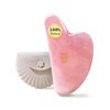 Rena Chris Gua Sha Facial Tools-Fuller, Ergonomic Rose Quartz Jade Gua Sha Stone for Face Massage,Jawline Sculpting and Puffiness Reducing, Skin Care Massager(Pink)