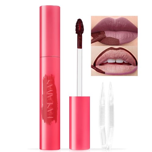 Wugbc Peel Off Lip Stain Liner, Tattoo Lip Tint Pencil Long Lasting Waterproof, Matte Finish Transfer-proof Lips Gloss Mask, Peel&Reveal Rich Color Smudgeproof for Women Makeup with Tweezer