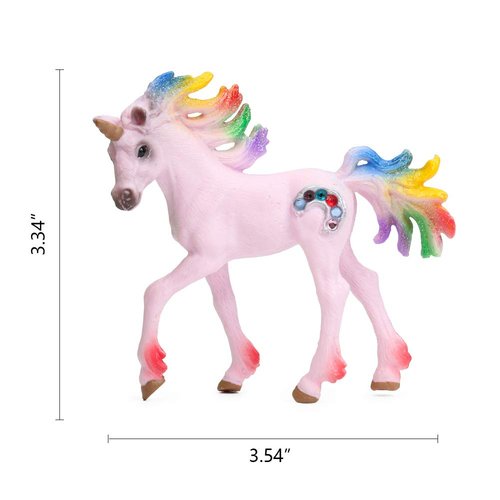 UANDME 8pcs Unicorn Toy Figurine Set Unicorn Cake Toppers for Party, Birthday, Imaginative Toy Gift for Kids
