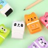 6 Pack Erasers for Kids, Cute Erasers with Cover and Roller, Pencil Rubber Erasers for Party Favors Gift Supplies (Model B)