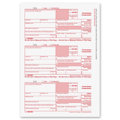 1099 NEC Forms 2023, 1099 NEC Laser Forms IRS Approved Designed for Quickbooks and Accounting Software 2023, 4 Part Tax Forms Kit, 25 Envelopes Self Seal, 25 Vendor Kit - Total 38 (108) Forms