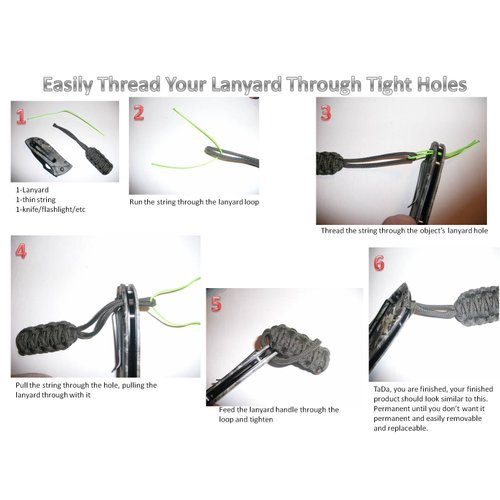 RedVex Zipper Pulls - Knife Lanyards - Equipment Lanyards - Paracord Cobra Style - Choose Your Color & Size (Qty 3) (Woodland Camo, 4 inch)