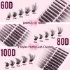 Fluffy Lash Extension Kit 60D+80D+100D Lash Clusters Thick Eyelash Extension Kit 10-18mm Individual Lashes Kit 300PCS Eyelashes Extension with Bond and Seal and Lash Extension Tweezers by TNFVLONEINS