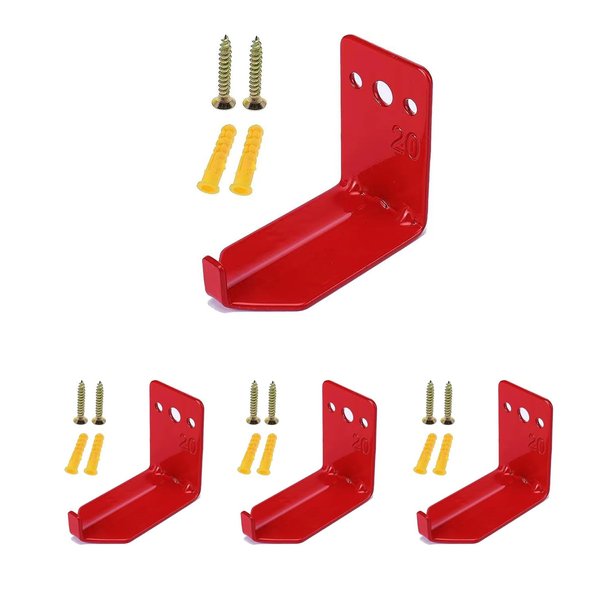 Fire Extinguisher Mount, Pack of 4 Universal Fire Extinguisher Bracket, Holder for 10lb to 20lb fire Extinguisher. Holder for Dry Chemical and Water Extinguishers