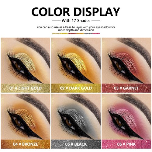 Anglicolor Diamond Glitter Liquid Eyeshadow, Glitter Eyeshadow, Lightweight Smooth, Shimmer Eyeshadow, Metals Gloss Sparkling Eyeliner Pen, Cosmetics Gift for Girls and Women (Light Gold #01)