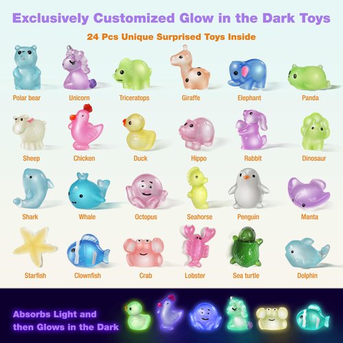 Bath Bombs for Kids with Toys Inside - 24 Pack Kids Bath Bombs with Glow in The Dark Surprise Toys Inside, Natural Organic Bubble Bath Fizzy, Valentines Day Gifts for Kid Girls Boys, Valentines Gifts