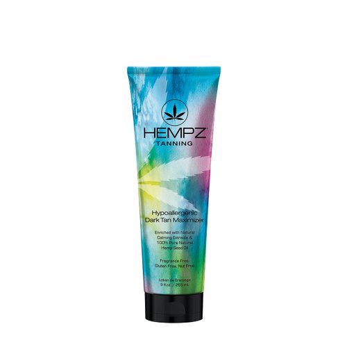 HEMPZ Hypoallergenic Dark Tan Maximizer - Herbal Moisturizing Self Tanning Lotion - Fragrance Free for Tanning Beds, Beach, Sun 9 Fl OZ