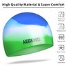 Aegend Kids Swim Cap (Age 4-8), 2 Pack, Blue & Green