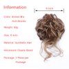 KETHBE Messy Bun Hair Piece Tousled Updo Hair Buns Extension Elastic Hair Band Hair Pieces Curly Hair Bun Scrunchie For Women (Brown Mix Ash Blonde)