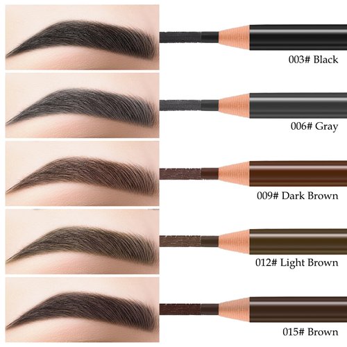 Apooliy Waterproof 5Pcs Eyebrow Pencil Set Pull Cord Peel-off Brow Pen Long Lasting Smudge Proof Eye Makeup Eyeliner Dark Brown