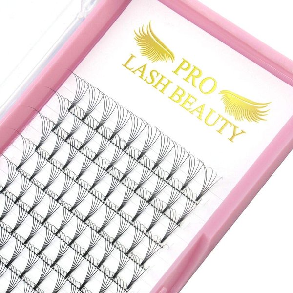 Premade Fans Eyelash Extensions 6D-D-0.07-9 Short Stem Premade Volume Eyelash Extensions .07 .10 C D Curl Pre made Lash Fans 9 to 20 mm Volume Lash Extensions(6D-D-0.07,9mm)