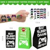 Bluegogo Video Game Party Favors, Gamer Party Favors - VIP Passes Keychains Tattoo Stickers Shoe Charms Button Caps Bags for Gaming Party Favors