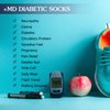 MD Diabetic Socks Mens and Womens Half Cushion Circulatory Quarter Socks for All Seasons Loose Fit 6 Pack 13-15 White.