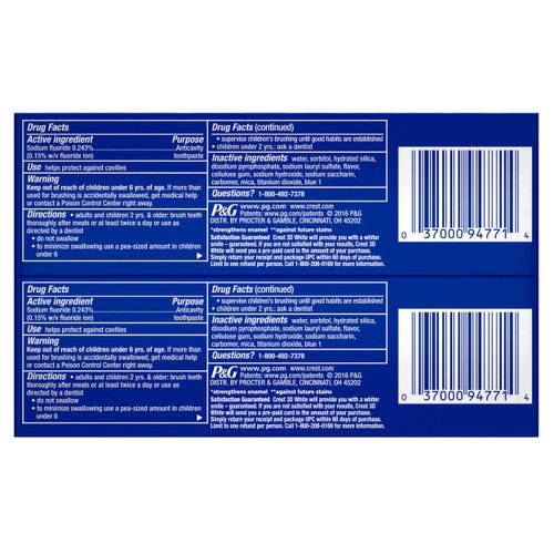 Crest 3D White Whitening Toothpaste, Radiant Mint, 3.5 Ounce (Pack of 2)