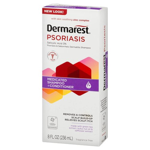 Dermarest Psoriasis Medicated Shampoo plus Conditioner | Packaging May Vary | 8-Ounces | 1-Unit