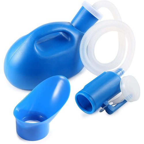 ONEDONE Portable Urinals for Women 2000ML 2 in 1 Portable Urinal for Men Urine Bottle Female Urinal for Bedridden Hospital Camping Car Travel Bedside Emergency (Blue)