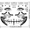 4 Sheets Scary Halloween Face Temporary Tattoos, 3D Halloween Face Tattoo Spider Temporary Face Tattoo Kit For Kids Girls Boys Adults, Dia de los muertos Day of the Dead Makeup Face Tattoos