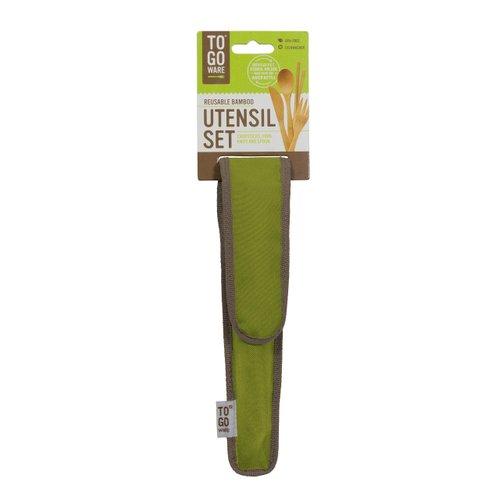 Bamboo Travel Utensils - To-Go Ware Utensil Set with Carrying Case (Avocado)