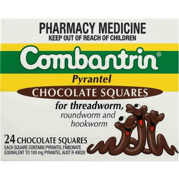 Combantrin Chocolate Squares - 24 Pack - Made in Australia
