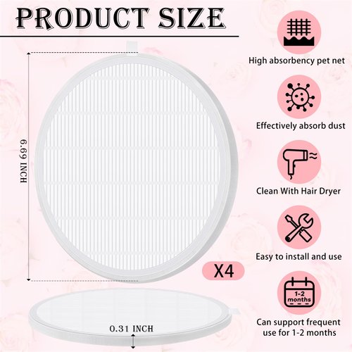 Juexica 4 Pcs Nail Dust Collector Filter Replacement Filter Reusable Dust Collector Filter No Spilling Dust Filter for Nail Dust Machine Manicure Tools Nail Salon Home Use