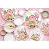 Farm Animals Party Supplies Tableware Set Pink Animal Farm Barnyard Tableware Include Dinner Plates,Napkins, Fork,Cutlery, Farm House Animal Barnyard Theme Party Decorations | Serves 16 (Pink)