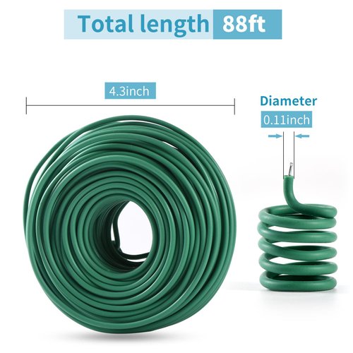 YDSL 88 feet Garden Flexible Wire, Soft Twist Plant Ties for Plant Vines and Office Organization (Diameter - 3MM)