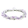 Accesyes Lavender Headband Bridal Woodland Garland Flower Hair Wreath Wedding Accessories BOHO Crown Beach Girls Headpiece (White)