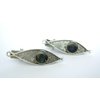Small dark blue or green stone metal alligator hair clip fine thin hair (Primary color: Deep blue)