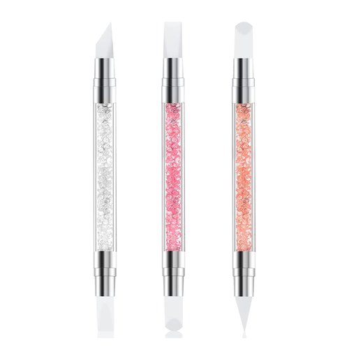 Finloome 3 pcs Nail Art Pen Silicone Brushes Dual Tipped Nail Design Tools Nail Art Carving Sculpture Pen For 3D Effect Shaping Drawing Dotting