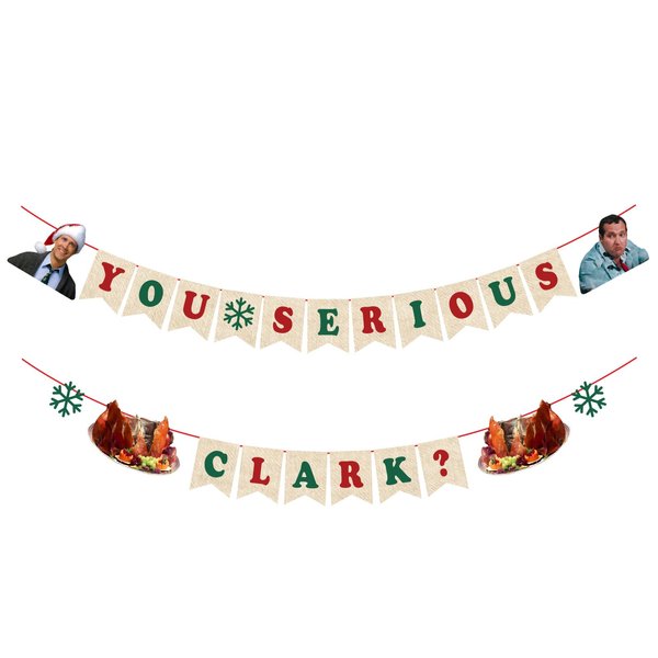 National Lampoons Christmas Vacation Decorations, Funny Christmas Party Banner Decor Supplies, Ugly Christmas Sweater Party Decorations, Christmas Vacation Merchandise Gifts - You Serious Clark