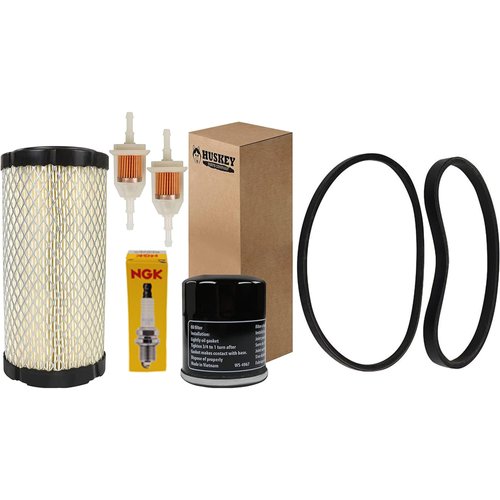 Huskey Golf Cart Tune Up Kit for Club Car Precedent 2004-Up Model with FE350 Kawasaki Motor, Includes Air Filter, Oil Filter, NGK Spark Plug, 2X Fuel Filters, Clutch Drive & Starter Generator Belt