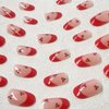 ROFIBUT Red French Tip Press on Nails Almond Short Fake Nails Cute Nude Pink Full Cover Glue on Nails with Red Cherry Glossy Artificial Stick on Nails Reusable Acrylic False Nail for Women Girls 24Pcs