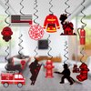 Firefighter Party Decorations Firetruck Party Decoration Fireman Party Decor Supplies Hanging Swirls Party Streamers 24pcs Kids Baby Shower Fire Truck Party Decor Banner, Assembled and Ready to Use