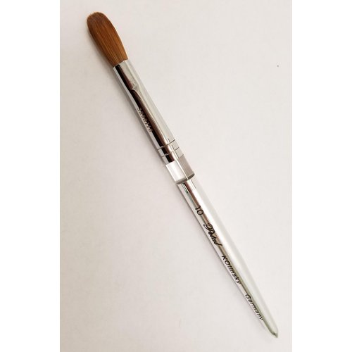 Petal Kolinsky Silver Handle Acrylic Nail Brush Manicure Powder SIZE #10 (CRIMPED)