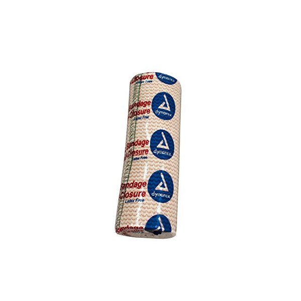 Dynarex 3661 Elastic Bandage with Self-Closure, 6" x 5 yds, Provides Compression for Injuries, Cotton, and Spandex, Non-Sterile and Latex-Free