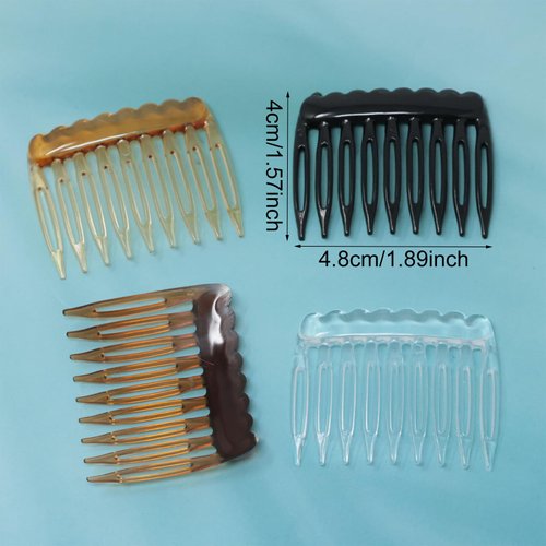 Honbay 24PCS 9 Teeth Plastic Hair Combs Hair Side Combs Hair Clip Combs Twist Combs Wedding Bridal Veil Combs Wig Combs Headpieces Accessories Combs Updo Bun Chignon Hair Styling Accessories