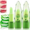2 Pack Aloe Vera Lipstick, Long Lasting Lip Care Nutritious Plumper Lip Balm, Moisturizer Magic Color Changing Crystal Jelly Lipstick, Lip Gloss Matte Makeup Tinted Lip Balm (Green A)