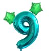 JKGOO Teal Blue Number Balloons 32 Inch Big Helium 9th Birthday,Baby Shower Wedding Anniversar Celebration Decoration Balloons,Decor Theme Party Supplies 3 Pcs (Teal Blue Number 9)