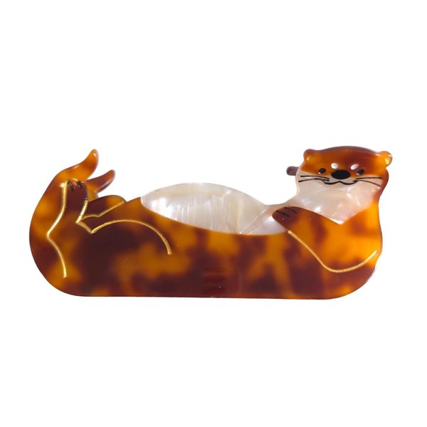 Novelty Aquatic Animals Hair Clips,Sea Otter Hair Clip,Cellulose Acetate Hair Clips,Big Claw Clips for Women