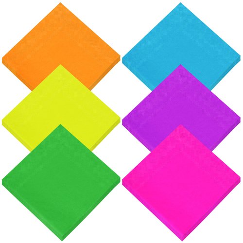 Resinta 120 Pieces Cocktail Napkin Paper Napkins 2 Ply Party Supplies, 6 Colors