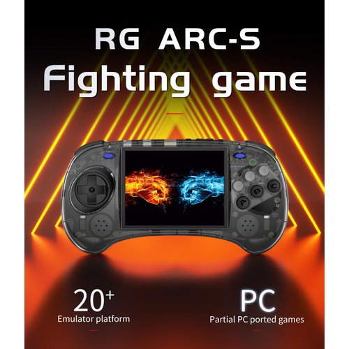 Dosnura RG ARC-S Retro Handheld Game Console 4 in IPS Screen Linux System RK3566 CPU 64Bit Video Game Player Built in 3500 mAh Battery Compatible with Bluetooth 4.2 and 5G WiFi(Black T)
