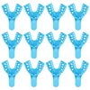 JMU Dental Impression Tray 12 Pcs, Perforated Disposable Impression Trays, 4 Medium Lower