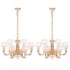 LOGOFUN 2pcs Doll House Miniature Hanging Lamp Mini Ceiling Light Model 1:12 Scale Ceiling Light Prop for Dollhouse Accessories - Gold