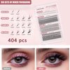 404 Pcs lash Clusters,Lash Clusters Kit with Lash Glue 10-16mm Eyelash Clusters Kit Mix Length Ultra-Thin Cluster Eyelash Extensions Kit Get Natural-Looking Pestañas Postizas Naturales