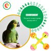 POPETPOP Bird Parrot Toys,2PCs Plastic Ring Hammer Rattle - Parakeets Toys, Conures, Cockatiels, Love Birds, Green Cheek, Small and Medium Birds Foraging Foot Toy (Mixed Style)