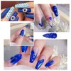 qiipii 2052Pcs Sapphire Blue Nail Art Rhinestones Kit Royal Blue Nail Charms Multi Shapes Crystal Flatback Rhinestones Big Gems + Round Beads Glass Stones Diamonds Jewels for Nails Faces Eyes Makeup