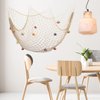 Raeasily Fish Net Wall Decor with Shells - Fishing Net Decorative Nautical Mediterranean Style Cotton Photo Hanging Display Frame for Christmas Birthday Party Decorations Ornaments 79 x 40 Inch