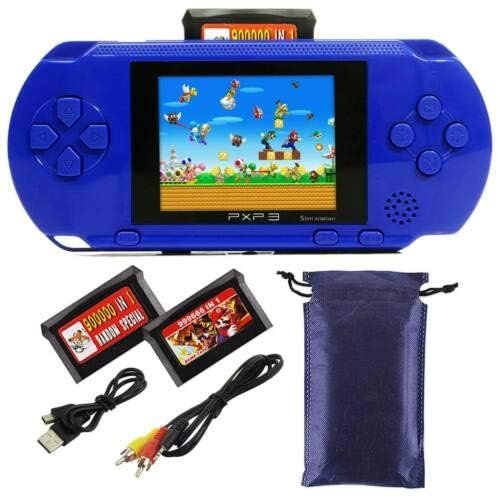 Healthy Diversions PXP3 Portable Handheld Built-in Video Game Gaming Console Player Retro Games | Dark Blue